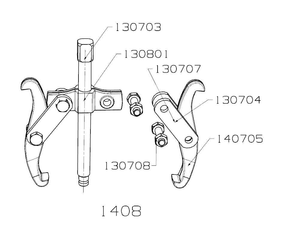 EXTRACTOR REVERSIBLE FORZA SERIE 1400 DE 2 PATAS